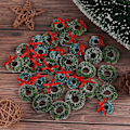 Miniatyrbillede 4 af 5: 30 stk. Mini Julekranse Miniatyr Have Hjemmeindretning D Grøn 30stk Green 30pcs