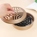 Miniatyrbilde 7 av 9: Myggspiralholder med lokk - Vanntett rundt stativ - Insektmiddel - Myggspiralholder - Skuff for utendørsbruk Black 0.11