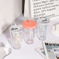 Miniatyrbillede 4 af 4: Transparent glas vandkrus Sød tegneserie morgenmadskrus Halm med låg Mælk Juice Vandkrus Glas Sippy Cup Børnegave Cinnamoroll Cinnamoroll