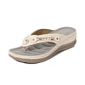 Miniatyrbilde 1 av 4: Myke, komfortable flip-flop sandaler for kvinner med stropper - Aprikos ortopedisk fritid Apricot 41