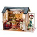 Miniatyrbild 1 av 5: DIY Jul Miniatyr Dockhus Kit Trä 3D Trähus Dockskåp Barnleksaker för Barnrum och Sovrum, Dockhus för Flickor och Pojkar
