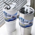 Miniatyrbild 3 av 8: 30 oz Rostfritt Stål Vattenflaska med Halm Termos Tumbler Co Silver one size Silver one size