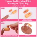 Miniatyrbilde 3 av 5: Øvingsfinger for negler, 3 stk falske mannequin-fingre med 1 stk fingerbase og brune neglespisser, fleksibel øvingsfingernegl for å øve