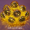 Miniatyrbilde 1 av 8: Jern marokkansk LED Solar Ball String Ljus Romantisk Fairy String E2 one size E2 one size