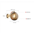 Miniatyrbilde 5 av 5: Ny Nordisk Moderne Vegglampe Ø15CM Ravfarget Glasskule Vegglampe Lysarmatur Metallfeste Lampett (Amber)