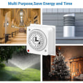 Miniatyrbilde 5 av 5: Timer for elektrisk varmtvannsbereder, 24 timers energisparende timer, 16a/3680w innebygd
