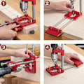Miniatyrbillede 4 af 5: Andet Tømrerværktøj, Borelokalisator Bærbar Borejig Guide Præcis Hulstanser Positioneringsværktøj Stål Træbearbejdningsværktøj til Tømrer, Model: Rød