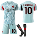 Miniatyrbillede 1 af 2: 2025-2026 AC Milan Udebane Børne Voksen Fodboldtrøje med Strømper No.10 R.Leão M