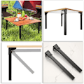 Miniatyrbillede 4 af 4: Sammenklappelige sorte møbelben, 4 stk. til laptopbord, sofa, skab, seng (200 mm)
