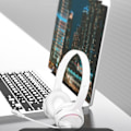 Miniatyrbillede 5 af 8: Headset Trådløs Bluetooth 5.1-hovedtelefoner til at lære forretningshovedtelefoner med mikrofonstøtte TF-kort Android og IOS Hvid Vit