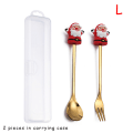 Miniatyrbilde 1 av 8: 6/4/2ST Julklapp Glod Sked Gaffel Set Älg Kaffesked le L OneSize L OneSize
