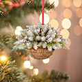 Pikkukuva 8 / 8: Trä jul blomma korg formad dekoration Xmas Tree Pend A4 onesize A4 onesize