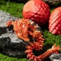 Miniatyrbilde 4 av 5: 3D-trykt ledddrage med drageegg 3D-trykte krystalldrageleker laser violet