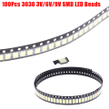 Miniatyrbild 2 av 5: 100st 3030 SMD LED-pärlor 1W 3V/6V/9V Kallt vitt ljus för TV L Vit 6V White 6V