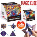 Miniatyrbilde 1 av 5: Variasjon Utbytbar Magnetisk Magisk Terning 3D Hånd Flip Puslespill Anti Stress Leker Gave flammefarge