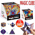 Miniatyrbillede 1 af 5: Variation Udbytbar Magnetisk Magisk Terning 3D Hånd Flip Puslespil Anti Stress Legetøj Gave flammefarve
