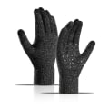 Miniatyrbillede 1 af 7: Vinterstrikkede varme handsker Tykke ensfarvede varme Touch Warm Ridi GRÅ OneSize GRAY OneSize