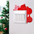 Pikkukuva 5 / 5: 4 kpl/setti God Jul Irrotettavat Kytkimen Tarrat 3D Pallo Riippuva Seinä Tarra Valokatkaisin Ikkuna Deko Loma DIY