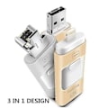 Pikkukuva 2 / 5: 3-in-1 USB-muistitikku OTG-liitäntä iPhone-, iPad-, Android- ja PC-laitteille (hopea, 128 Gt)
