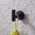 Miniatyrbillede 5 af 5: Vægmonteret Badeværelses Håndklædeholder Kroge Tøjstativ Mat Sort Rustfrit Stål SUS304 Tøjstativsholder Håndklædeholder Opbevaring 2 stk
