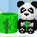 Miniatyrbillede 2 af 5: Legetøj Hobby Dyr og Kawaii Panda Micro Building Model Mini B