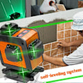 Miniatyrbillede 4 af 5: Laser Niveau, 4D 16 Linjer Laser Niveau 3° Nivelleringsværktøj med Selvnivellerende Funktion, Løfteplatform, Fjernbetjening og 2 Batterier, Orange