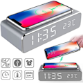 Miniatyrbild 5 av 5: 2-i-1 LED-väckarklocka med Qi-laddare och termometer för Iphone Xs Max, Xs, Xr, X, 8, 8 Plus, Samsung Galaxy S9, S9 Plus och alla Qi-enheter med Cha