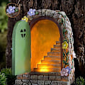 Pikkukuva 2 / 5: Miniatyyri keijun tonttu talon portti aurinkokennokäyttöisillä LED-valoilla