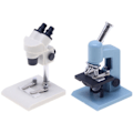 Pikkukuva 1 / 4: 2kpl Nukkekodin Miniatyyri Mikroskooppi Lapsille Leikkimikroskooppi Pieni Talon Koristeet Sekalaiset Värit 3.7x3.2x6.3cm