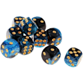 Pikkukuva 3 / 5: 16mm Akryyli D6 Nopan Sarja - 20 Monitahokasta RPG Noppaa DND, MTG Lautapeleihin (Sininen Musta, Punainen Musta)