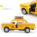 Miniatyrbillede 2 af 4: Taxilegetøj til børn, Yellow Cab Staden New York Taxilegetøj Diecast Modelbil med Træk-og-Slip Action til småbørn
