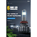 Miniatyrbilde 2 av 5: 360° 6-sidig H13/9008 LED-frontlyktlampe høyt/lavt lys 200W 20000LM 6000K