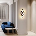 Miniatyrbillede 3 af 5: LED væglampe, indendørs væglampe moderne 26W, indendørs væglampe LED buet design, 3000 K varmt hvidt lys, sort, til soveværelse, studie
