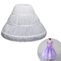 Miniatyrbillede 4 af 11: Hvidt børneunderskørt A-linje 3 sløjfer et lag børne crinoline blondekant Flowe
