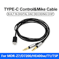 Miniatyrbillede 10 af 11: Slitstark TYPE C til 3,5 mm hovedtelefonkabel til MDRZ7 Z1R D7100 D7200 HE560 Headset