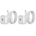2-pakning iPhone-lader Hurtigladeradapter + kabel 20w USB-C Hvit 2-pakning