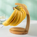 Miniatyrbillede 5 af 5: Bananstativ, bananstativ i bambus, frugtkurv med banankrog til køkkenhotel (brun)