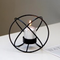 Miniatyrbilde 2 av 5: Stabil og slitesterk retro lysestake i nordisk stil Geometrisk lysestake i metall, geometrisk lysestake