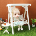 Pikkukuva 3 / 5: Miniatyyr keinutuoli sisäpihan huonekalut nukkekoti puutarhatarvikkeet 1/12