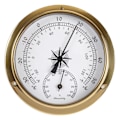 Miniatyrbilde 1 av 11: 115 mm Veggmontert Termometer Hygrometer Klok Tideklokke Værsenter Kobber for Skall Innendørs Utendørs null - 5