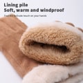 Miniatyrbilde 3 av 6: Kvinner Vinter Plysj Tykk Touch Driving Mocka Lær Mitten Ve C OneSize C OneSize