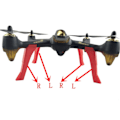 Pikkukuva 4 / 5: 4 osaa RC-laskeutumisjalusta Hubsan H501S H501C X4:lle Punainen