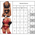 Miniatyrbild 5 av 5: Kvinnligt Sexigt Spetsnät Underkläder BH Trosset Underkläder Babydoll Svart XL