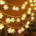 Miniatyrbild 4 av 5: Julbelysning, Snöflinga String Lights Batteridriven 20ft, Varmvit