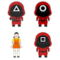 Pikkukuva 2 / 5: Squid Game -elokuvan tarra Piirretty tarra Tietokoneen kupin tarra D