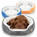 Miniatyrbillede 4 af 5: CDQ Rund eller Oval Formet Dimple Fleece Hundehule Seng Kæledyrs Katteseng