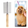 Miniatyrbillede 4 af 5: SEW Pet Comb Grooming Dobbelt kam i rustfrit stål