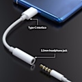 Pikkukuva 2 / 11: USB C - 3,5 mm:n sovitin, tyyppi C - 3,5 mm:n liitäntä, kuulokeliitäntä, äänenmuunnin, kuulokejohto Huawei Mate10 Prolle, P20:lle, 6 valkoista White