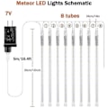 Pikkukuva 4 / 5: Meteor Shower Rain Falling Raindrop Lights 8 Tube Gratis frakt