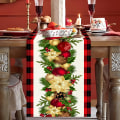 Miniatyrbillede 5 af 8: Jul Snefnug Linned Bordløber Dresser Tørklæder Bord stil 2 One Size style 2 One Size